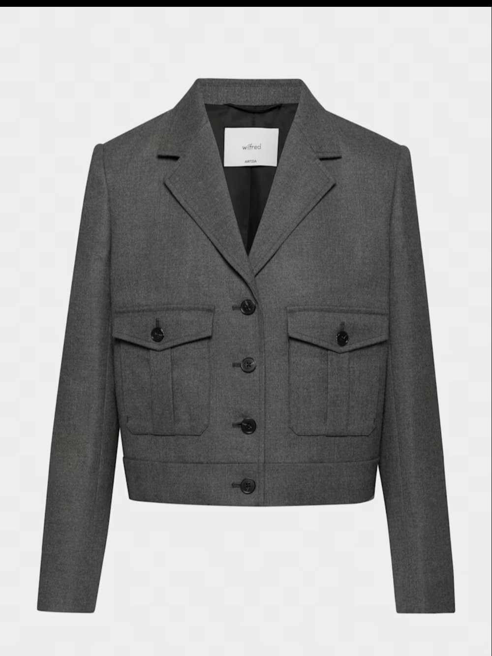 Aritzia Adelaide Charcoal Cropped Utility Blazer